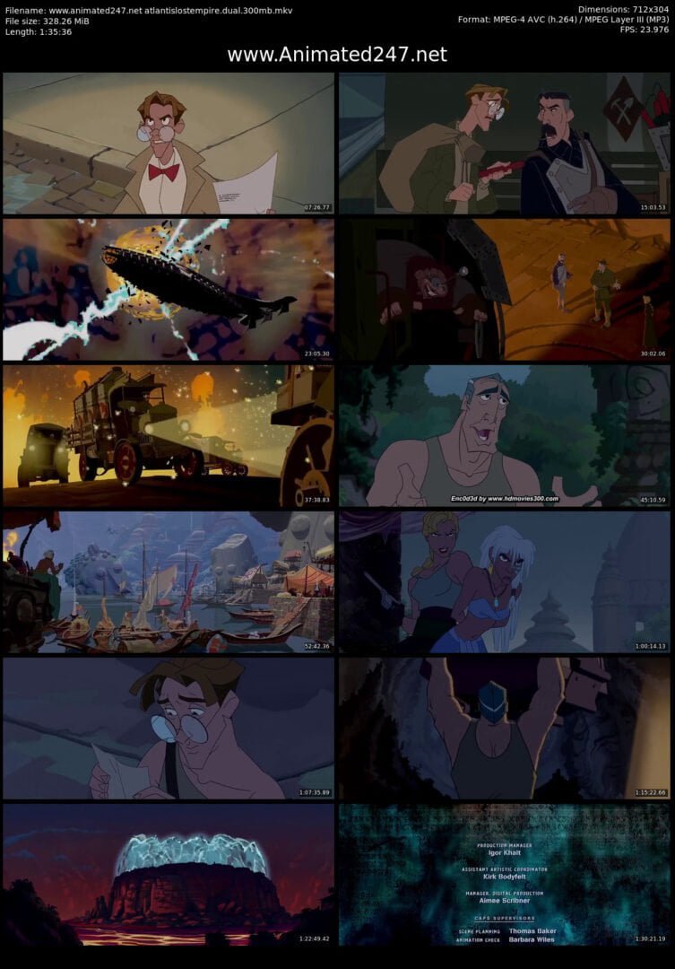 Atlantis The Lost Empire Free Download English and Hindi Dubbed 300MB 480P