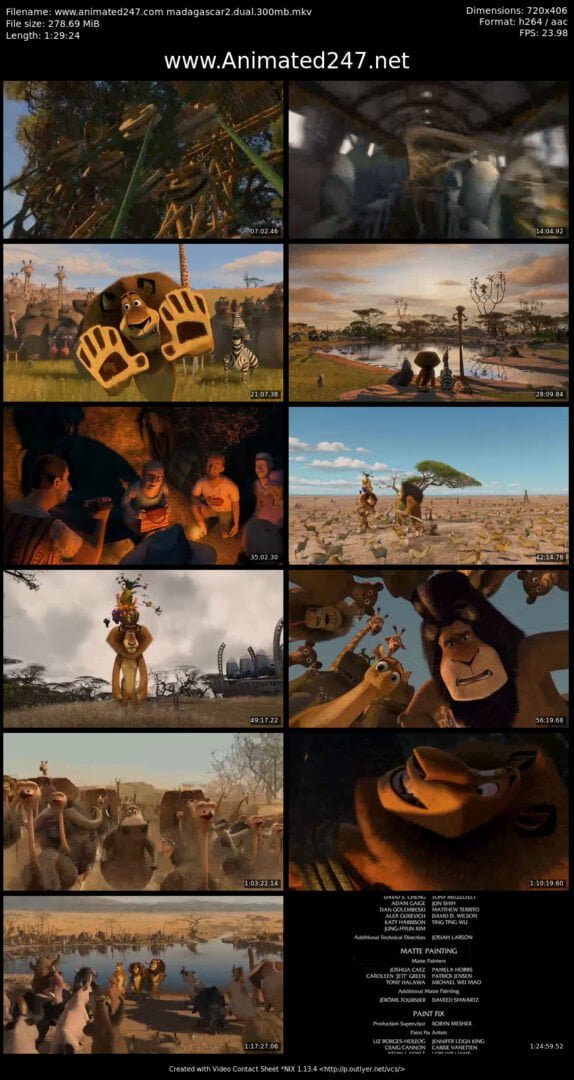 Madagascar 2 Escape 2 Africa Free Download English & Hindi Dubbed 300MB