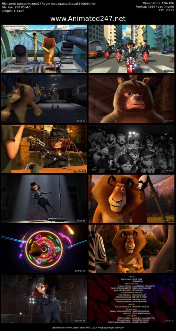 Madagascar 3 Free Download English and Hindi Dubbed 300MB