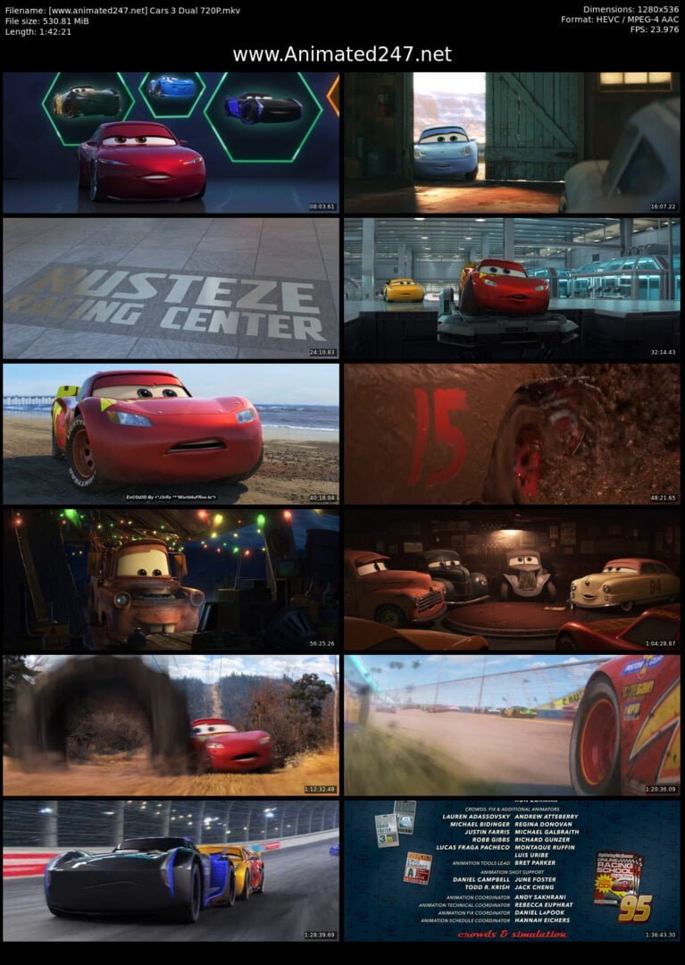 Cars 3 English and Hindi Dual Audio HD 720P