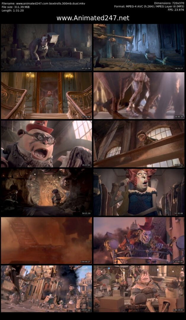 The Boxtrolls English and Hindi Dubbed Dual Audio 300MB Download