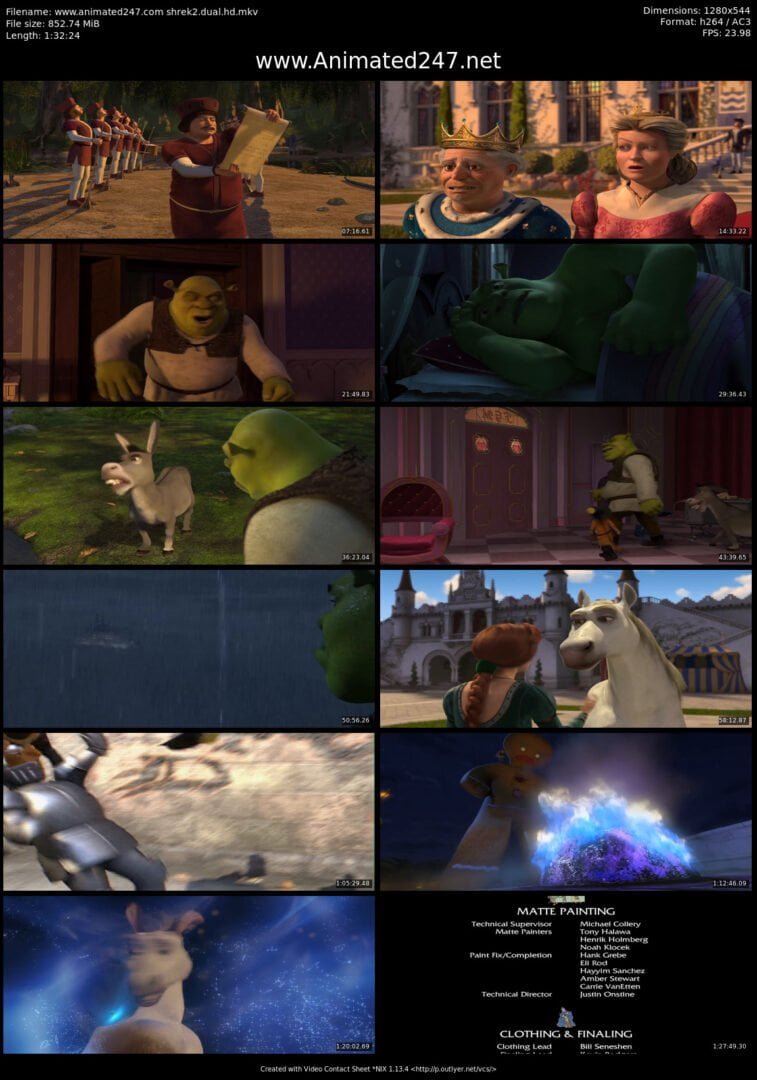 Shrek 2 Free Download English and Hindi Dubbed Dual Audio HD 720P
