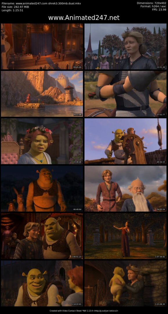 Shrek 3 The Third Free Download English and Hindi Dubbed 300MB